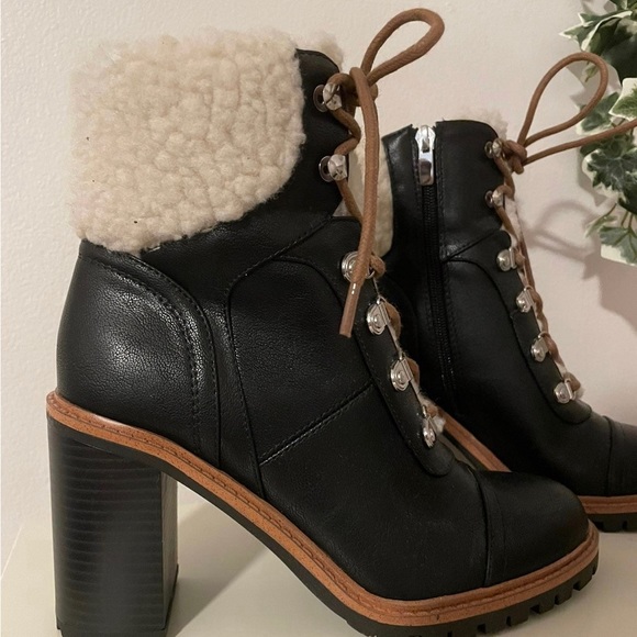 Nine West Peer Women's Sherpa Cuff Ankle Boots - Picture 3 of 9